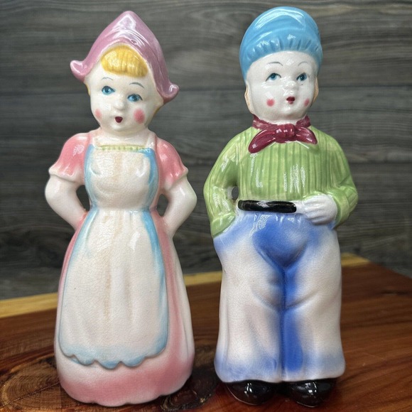 Vintage Japan Big Shaker -‎ Salt & Pepper Holland Figure 8 1/4'' - Picture 1 of 8